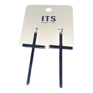 ITS Silver Cross Earrings